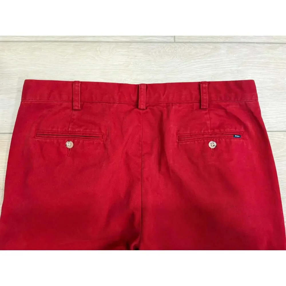Polo Ralph Lauren Mens 34/34 Slim Fit Chino Pants Red - Picture 4 of 8